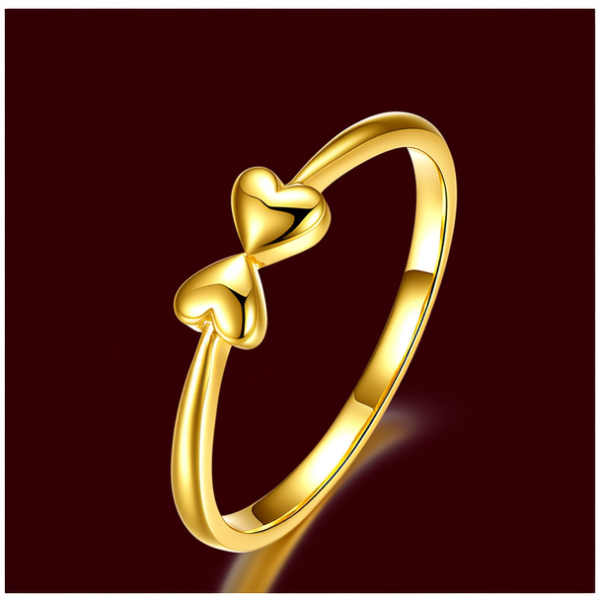 爱心金戒指图片