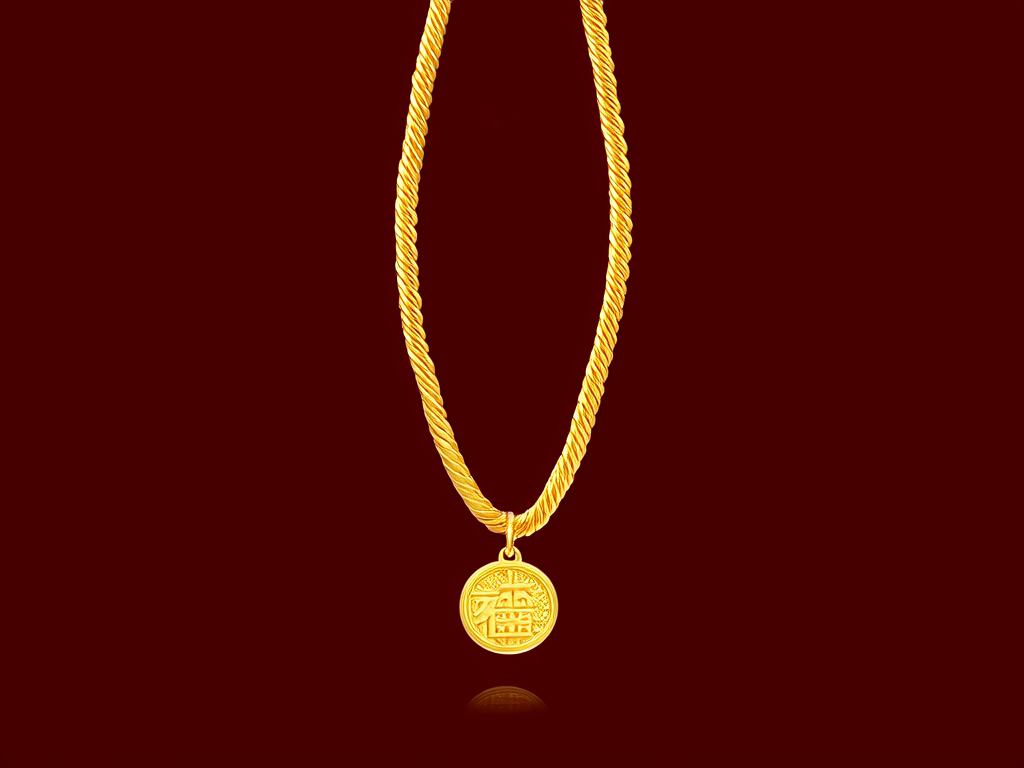 红绳黄金项链图片