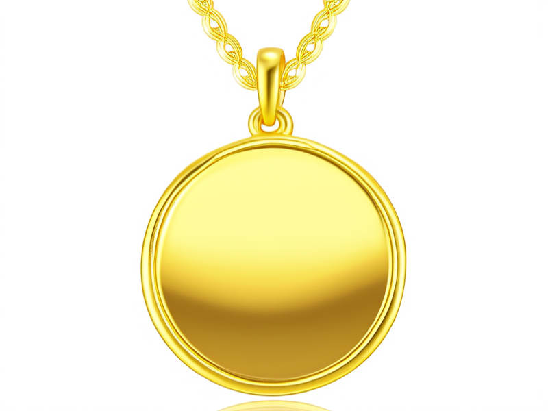 黄金圆圈吊坠图片