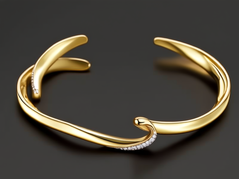 黄金弯管手链图片