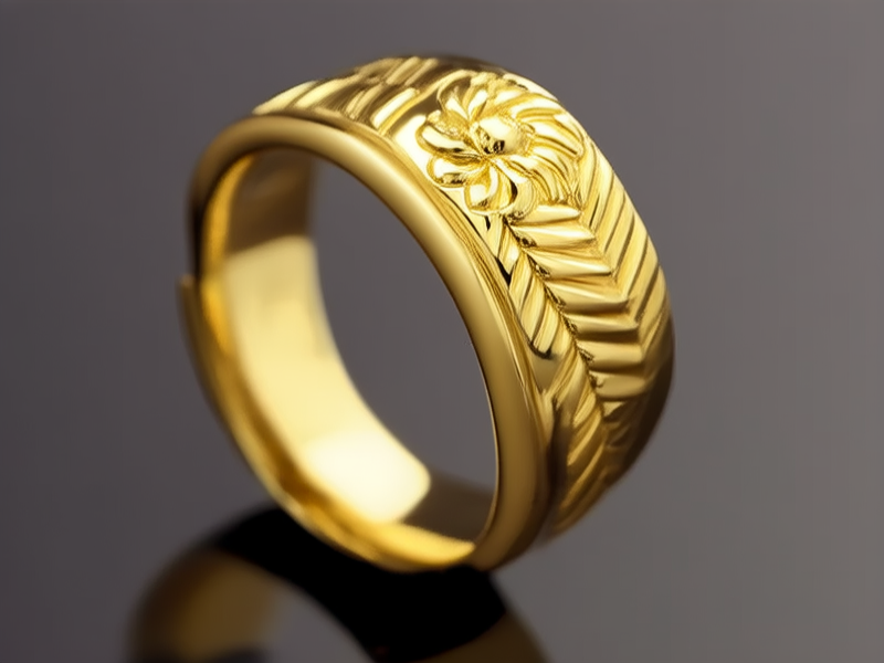 黄金花型戒指图片