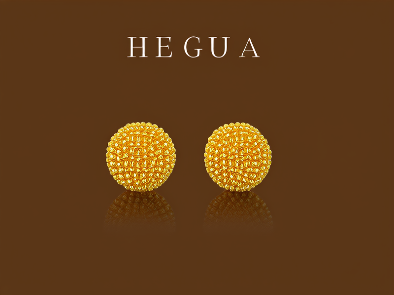 黄金珠子耳钉图片 黄金珠子耳钉图片