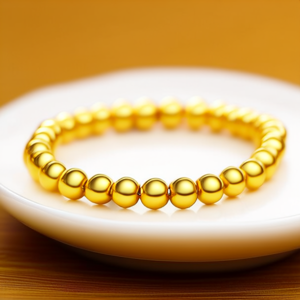 黄金手链珠子图片