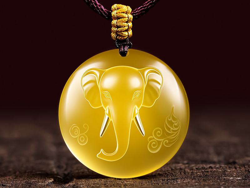 大象黄金吊坠的图片