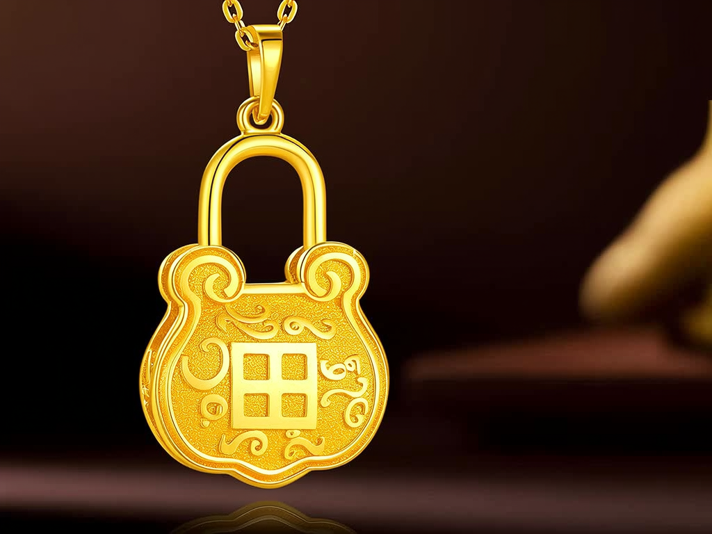 宝宝黄金锁吊坠图片