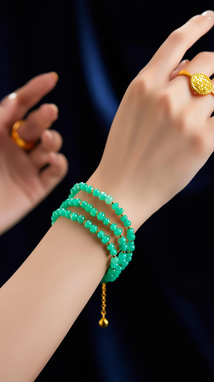 碧玺手串配黄金图片 碧玺手串配黄金图片