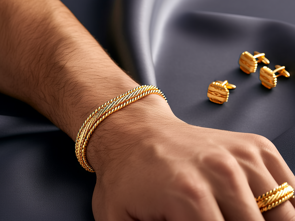 黄金男手链款式图片 黄金男手链款式图片