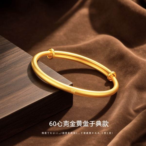 60克黄金手镯实心图片