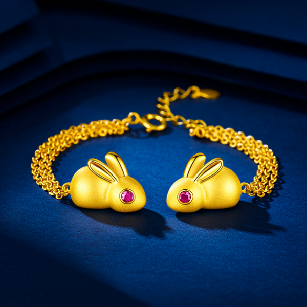 黄金兔子手链图片大全