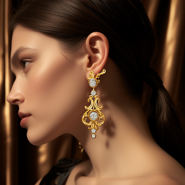 女士金耳环图片及价格