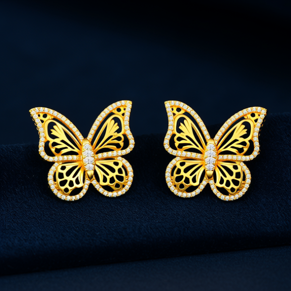 黄金蝴蝶耳环图片大全