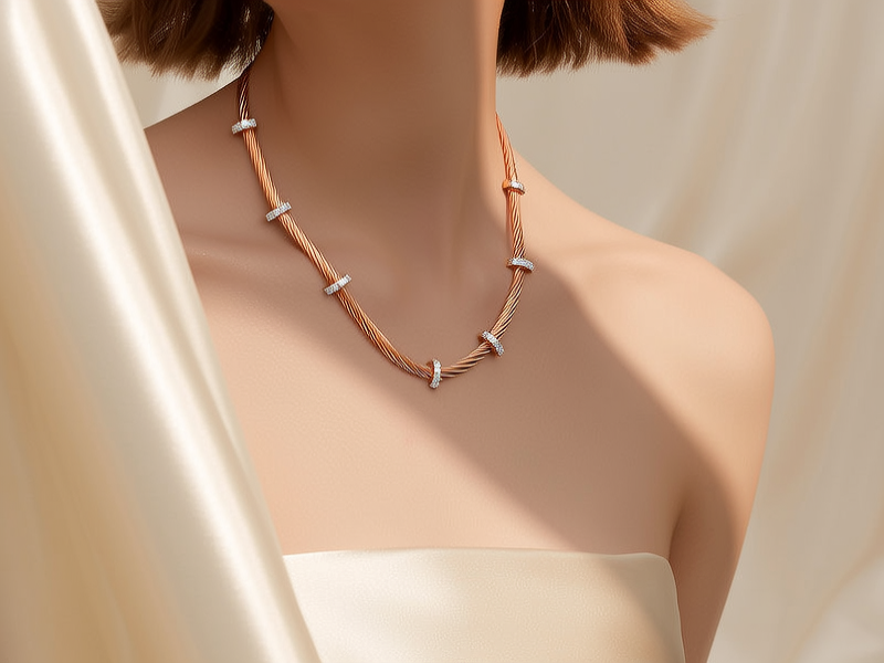 黄金锁骨项链图片女款 黄金锁骨项链图片女款